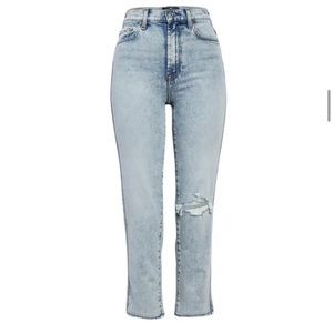 Seven for all Mankind high rise cropped straight - light wash jeans